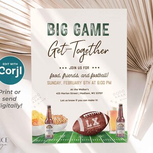 Editable Super Sunday Football Watch Party Invitation: Bowl Game Invite (Digital Template) image 13