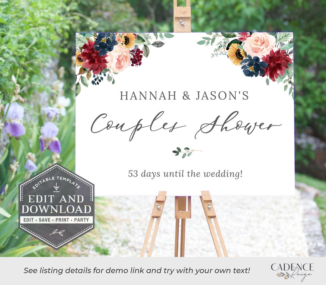 Drive by Wedding Shower Sign, Fall Wedding Sign, Sunflowers