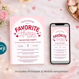 Favorite Things Valentine's Party Invitation, Galentine's Brunch (Digital Download) image 7
