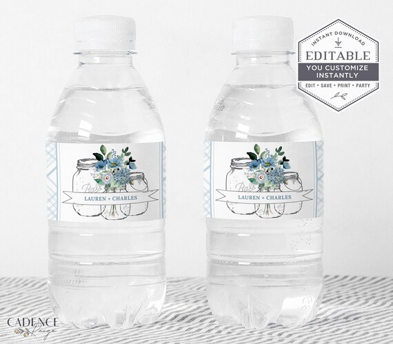 Printable Water Bottle Labels Bridal Shower Labels Dusty | Etsy