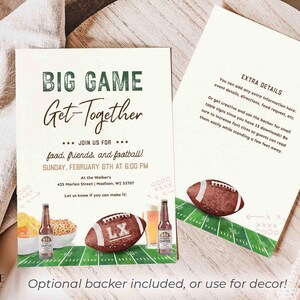 Editable Super Sunday Football Watch Party Invitation: Bowl Game Invite (Digital Template) image 3