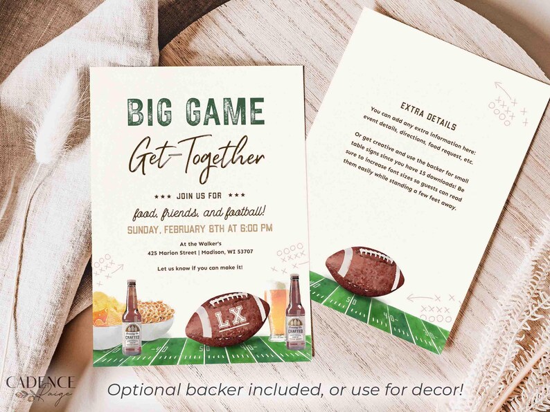Editable Super Sunday Football Watch Party Invitation: Bowl Game Invite (Digital Template) image 3