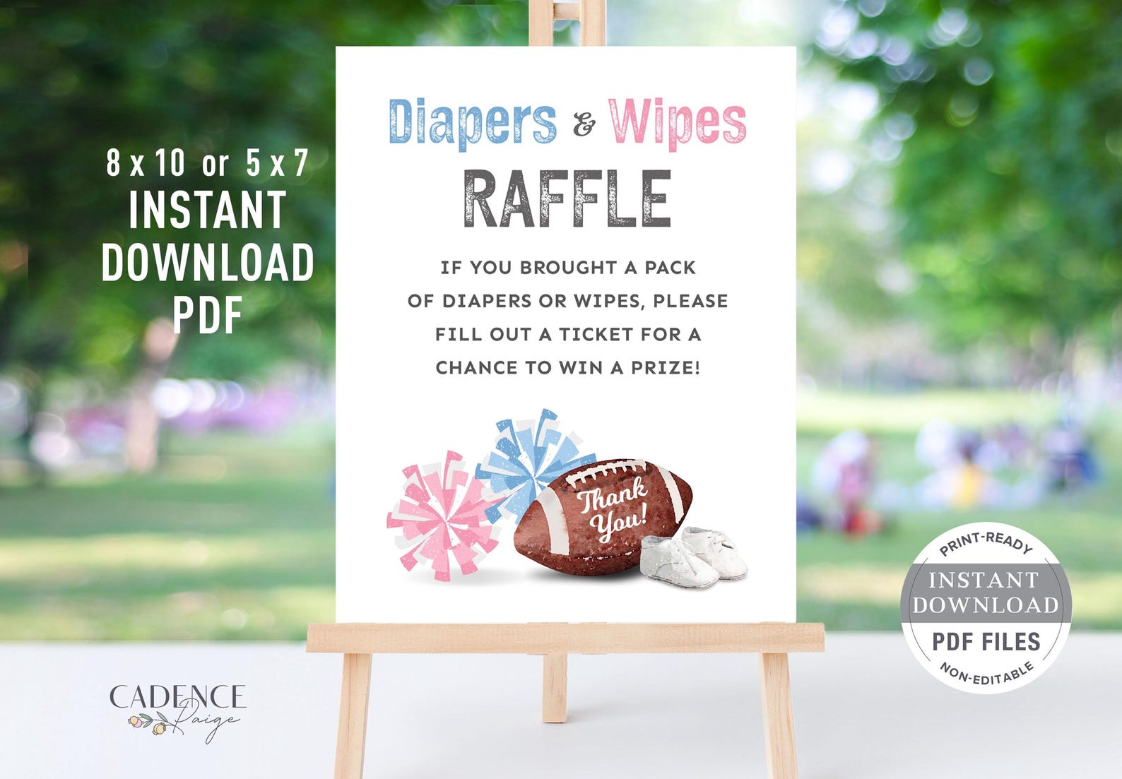 Printable Diaper Raffle Sign, Diaper Raffle Tickets and Sign ...