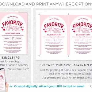 Favorite Things Valentine's Party Invitation, Galentine's Brunch (Digital Download) image 4