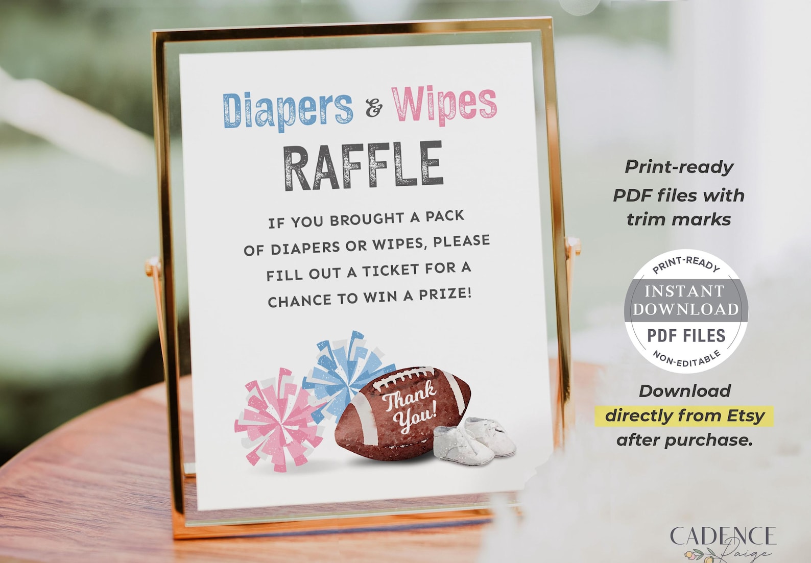 Printable Diaper Raffle Sign, Diaper Raffle Tickets and Sign ...