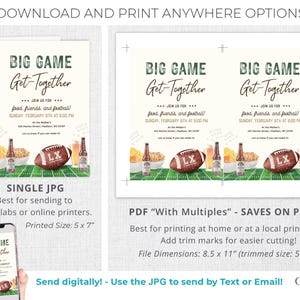 Editable Super Sunday Football Watch Party Invitation: Bowl Game Invite (Digital Template) image 7