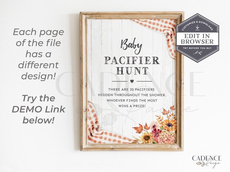 Autumn BABY-Q Shower Signs, Harvest Baby Shower Signs, BabyQ Signs, 5 x 7 BBQ Shower Signs, Coed Baby Shower Signs, Printable, Editable, BQF image 2