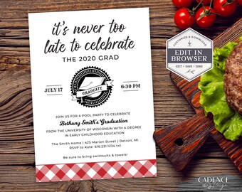 Never Too Late to Celebrate Invitation - Etsy