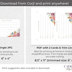 Advice and Wishes for the Bride Cards, Wildflower Bridal Note Cards ...