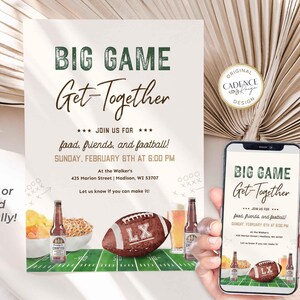 Editable Super Sunday Football Watch Party Invitation: Bowl Game Invite (Digital Template) image 16