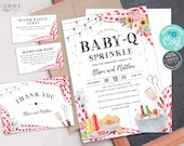 Baby-Q Sprinkle Invitation, BBQ Baby Sprinkle Invitation, Coed Baby Sprinkle Invite, Backyard Baby Shower, Gender Neutral, Digital DIY BQR