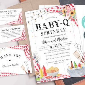 Baby-Q Sprinkle Invitation, BBQ Baby Sprinkle Invitation, Coed Baby Sprinkle Invite, Backyard Baby Shower, Gender Neutral, Digital DIY BQR