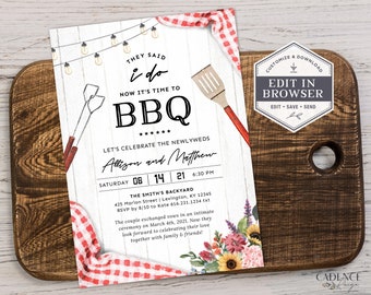 After the I Do BBQ Invitation, BBQ Reception Invitation, After the Wedding BBQ invitation, Backyard Wedding bbq Invite, Printable, A22, Q2