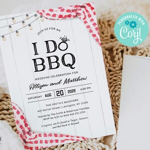 I Do BBQ Invitation, BBQ Couples Shower Invitation, bbq rehearsal dinner invitation, I Do BBQ Couple's Shower Invite, Printable, A22, Q2 image 9