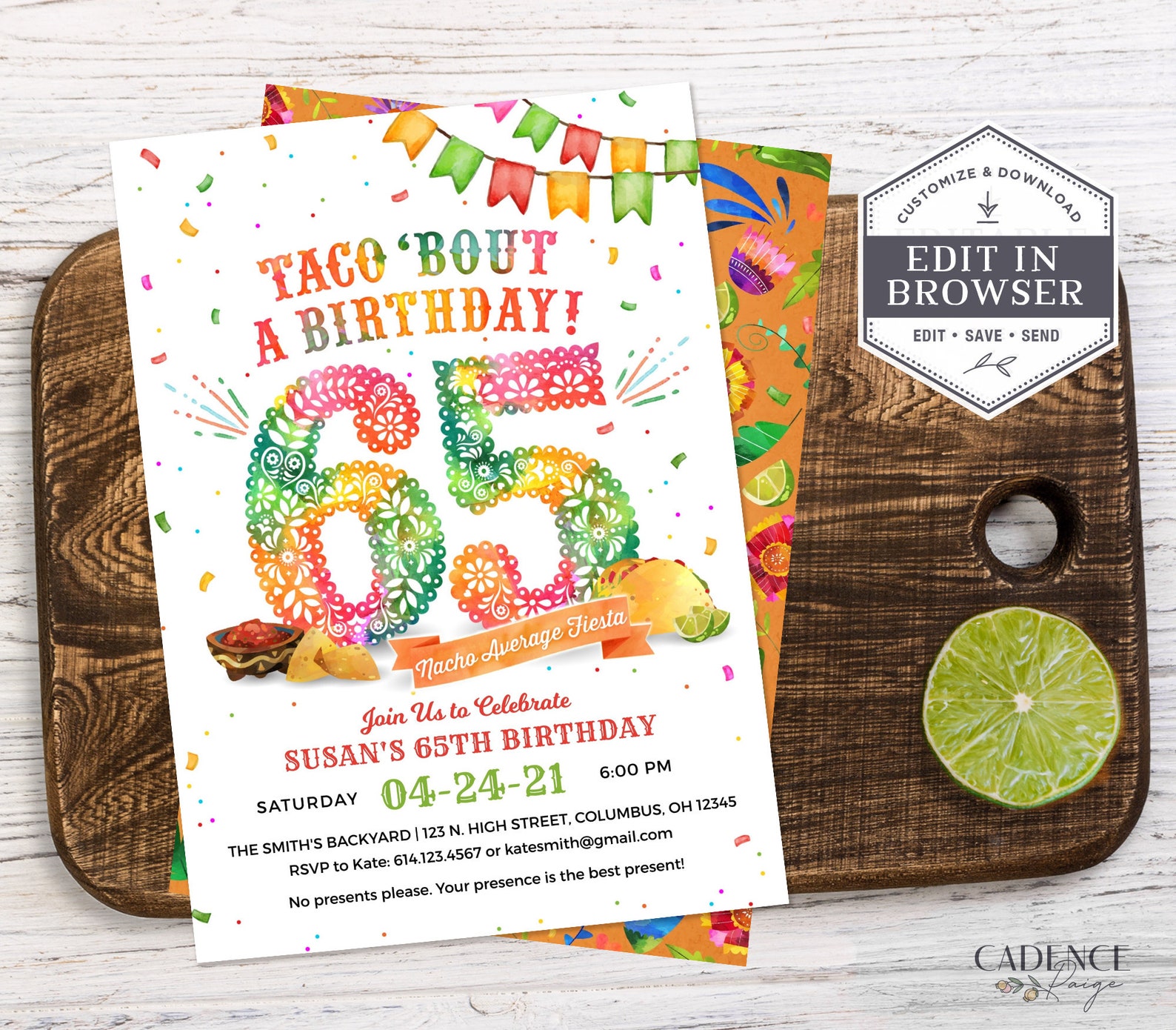 65th Birthday Party Invitation Surprise 65th Party | Etsy