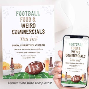 Football Watch Party Invitation, Editable Big Game Invite, Super Sunday Bowl Game (Digital) image 17