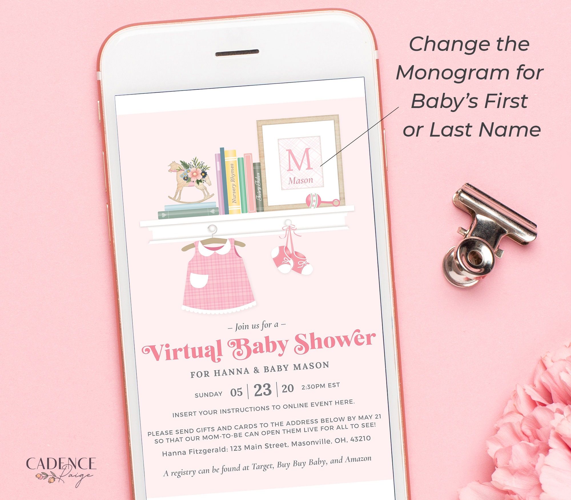 Virtual Baby Shower Zoom Baby Shower Invite Long Distance Etsy