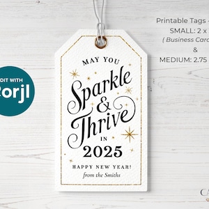 Happy New Year Gift Tag 2025, Printable New Years Tag, Editable New ...