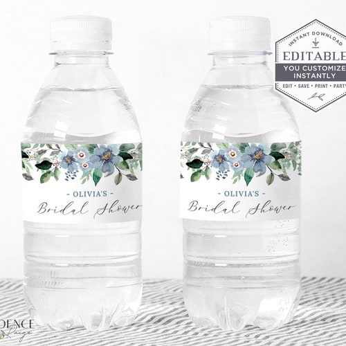 Printable Water Bottle Labels Bridal Shower Labels Dusty - Etsy