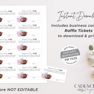 Wipe Raffle Sign Football Printable Diaper Raffle Sign, Diaper Raffle Tickets and Sign ...