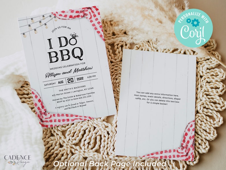 I Do BBQ Invitation, BBQ Couples Shower Invitation, bbq rehearsal dinner invitation, I Do BBQ Couple's Shower Invite, Printable, A22, Q2 image 2
