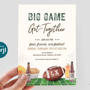 Editable Super Sunday Football Watch Party Invitation: Bowl Game Invite (Digital Template) image 15