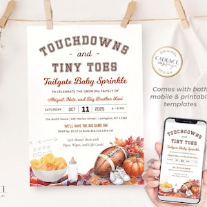Football Baby Sprinkle Invitation: Touchdown & Tiny Toes (Digital Download)