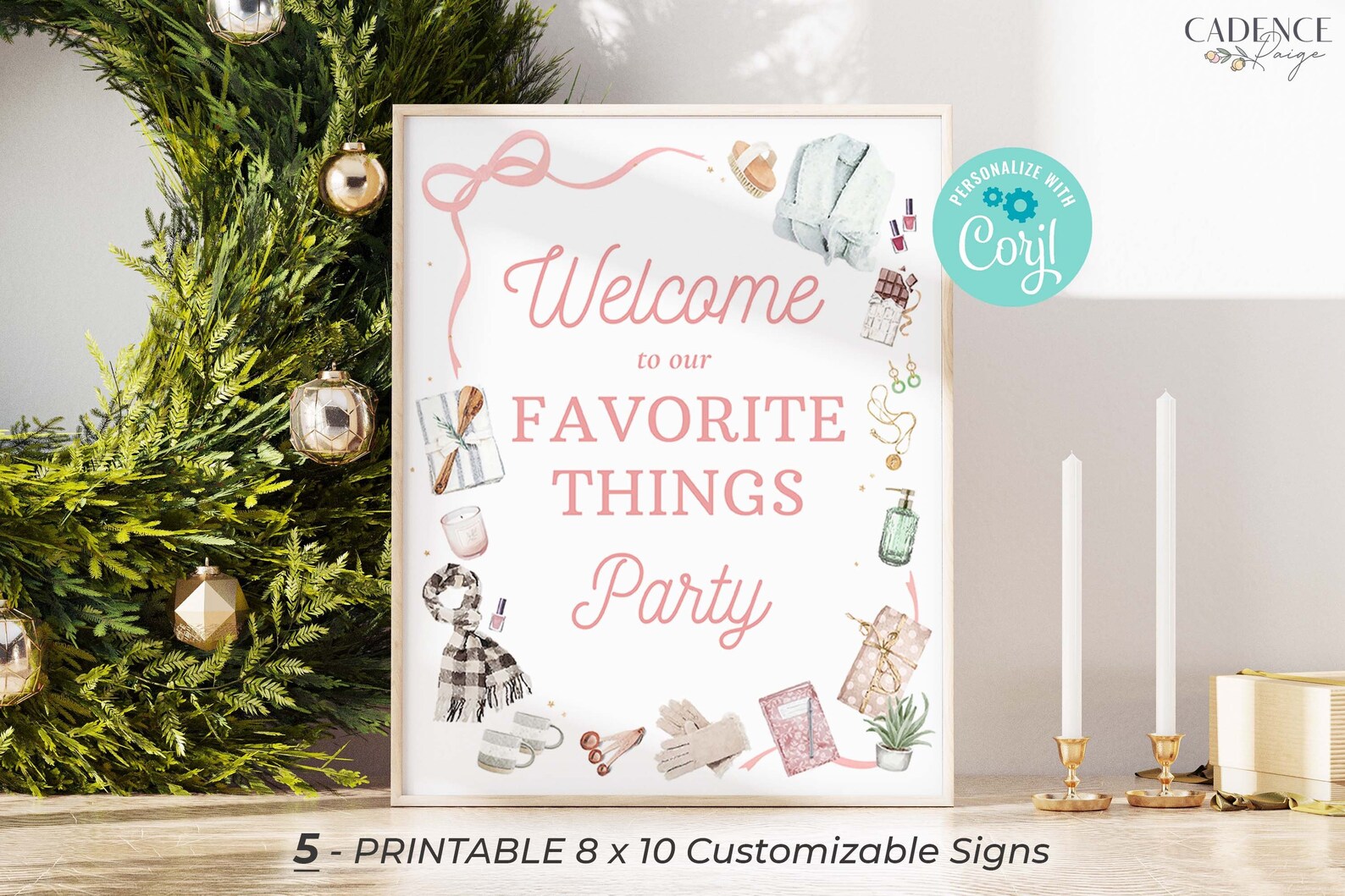 Many Things Sign Pink Favorite Things Signs, Favorite Things Party Decor, 8 X 10 Party ...
