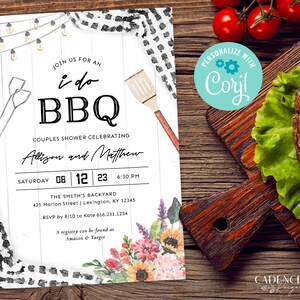 I Do BBQ Einladung, BBQ Paar Dusche Einladung, Bbq Probe Abendessen Einladung, Classic BBQ Paar Dusche einladen Printable, A22, Q2BK Bild 6