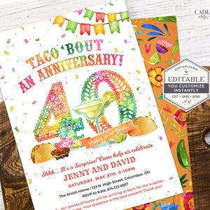 40th Anniversary Party Invitation, 40th Surprise Party Anniversary Invitation, Fun Anniversary Party Invite, DIY, Printable, Corjl, A24