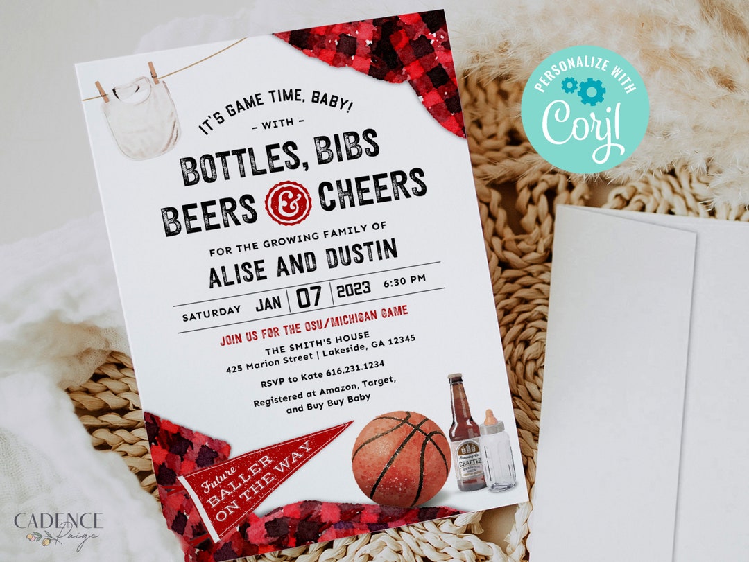 Basketball Baby Shower Invitation, Coed Baby Shower Invite, Basketball