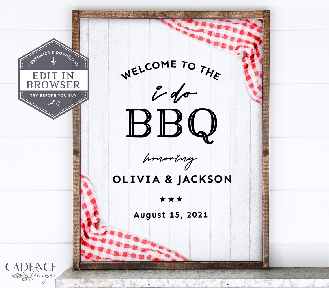 I Do BBQ Sign I Do BBQ Reception Sign Bbq Etsy