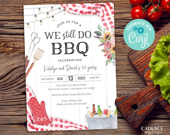 We Still Do BBQ Invitation, BBQ Anniversary Invitation, Backyard Anniversary Party Invitation, Summer Anniversary Party, Digital Invite