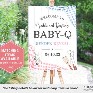 Gender Reveal BBQ Invitation, Baby-Q Gender Reveal Invitation, Fun Gender Reveal Invite, Blue or Pink, boy or girl, BabyQ Printable DIY BQGR image 10
