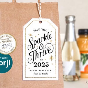 Happy New Year Gift Tag 2025, Printable New Years Tag, Editable New ...