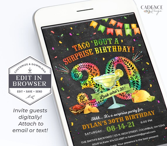 Invitation 30e Anniversaire Surprise Fête 30e Anniversaire - Etsy.