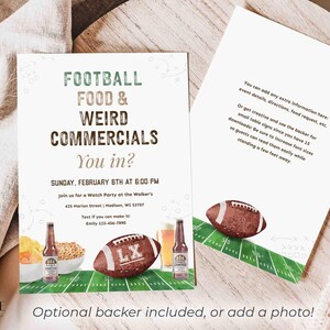 Football Watch Party Invitation, Editable Big Game Invite, Super Sunday Bowl Game (Digital) image 5
