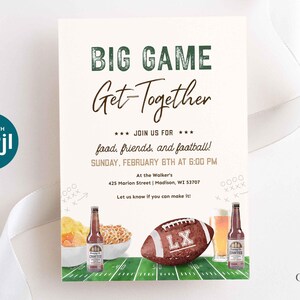 Editable Super Sunday Football Watch Party Invitation: Bowl Game Invite (Digital Template) image 10
