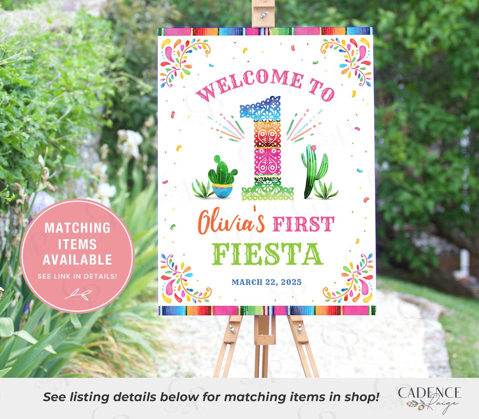 Custom First Fiesta Coloring Page: Printable Birthday Activity (digital ...