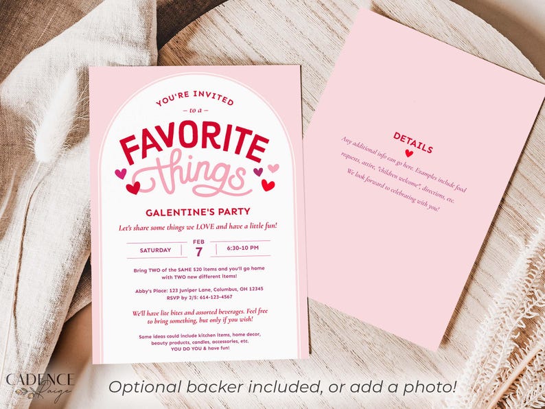 Favorite Things Valentine's Party Invitation, Galentine's Brunch (Digital Download) image 9