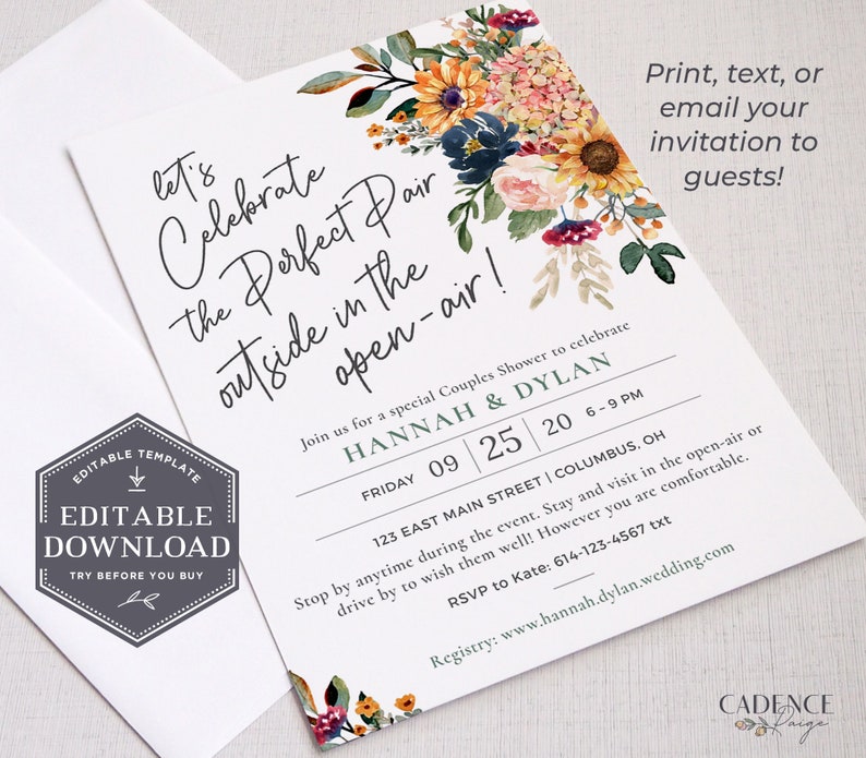 Drive By Couples Shower Invitation Blush and Burgundy Couples Etsy