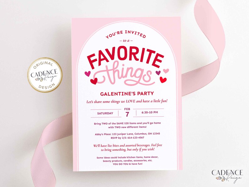 Favorite Things Valentine's Party Invitation, Galentine's Brunch (Digital Download) image 11