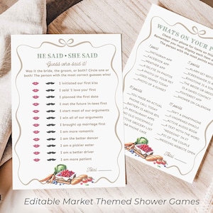 Printable Bridal Shower Games Fresh Off the Market Bridal Shower Templates, Farmers Market Bridal Shower Game Pages, Market Theme Shower DIY
