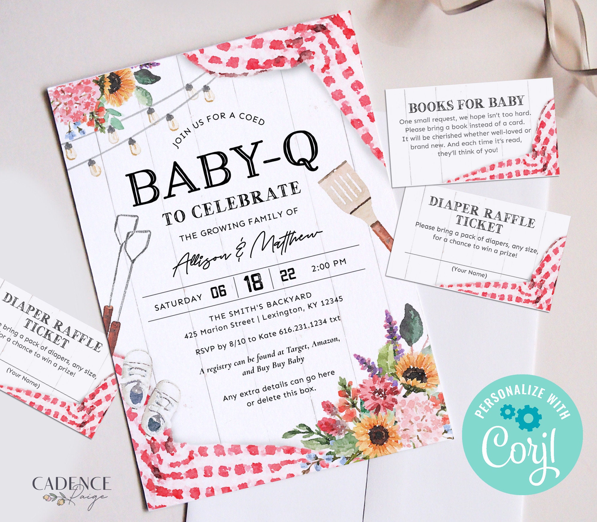 Baby-q Shower Invitation Template BBQ Baby Shower Invite - Etsy
