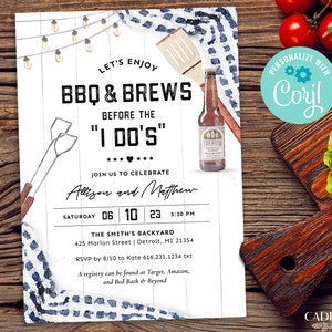Convite para chá de panela de casal com churrasco, convite para churrasco e cervejas, convite para ensaio de churrasco, convite para chá de panela de casal com churrasco da Marinha, para impressão, Corjl, NQ2