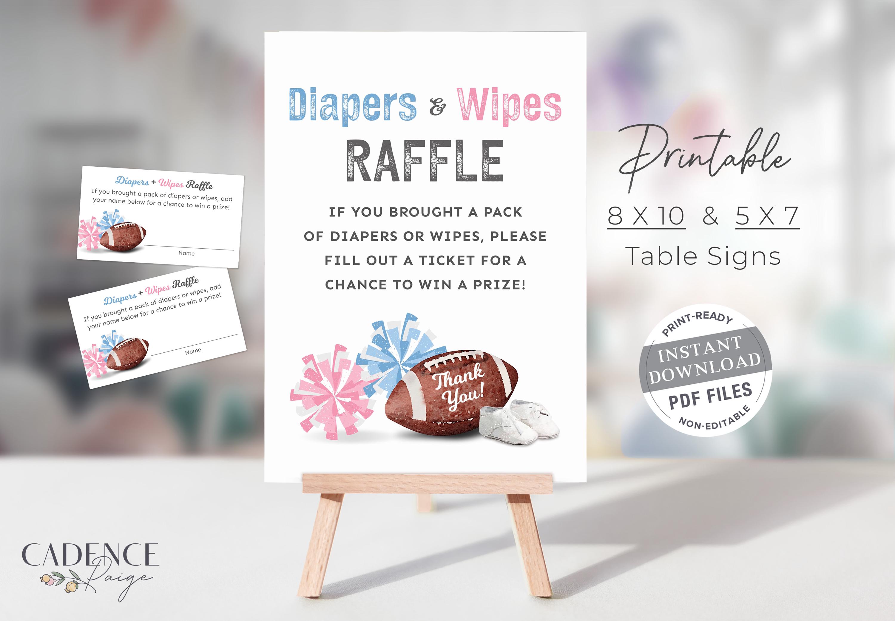 Diaiper Raffle Sign Printable Diaper Raffle Sign, Diaper Raffle Tickets and Sign ...