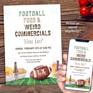 Football Watch Party Invitation, Editable Big Game Invite, Super Sunday Bowl Game (Digital) image 15