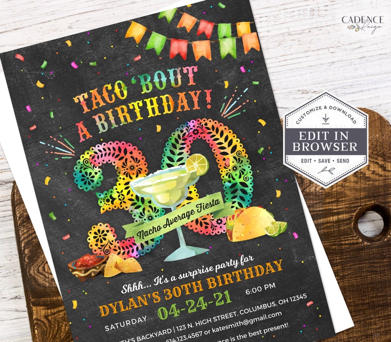 30th Birthday Party Invitation 30th Birthday Fiesta Invite | Etsy