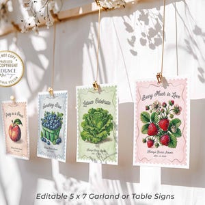 Fresh Off the Market Bridal Shower Banner: Fruit & Veggie Bunting (Digital Template)