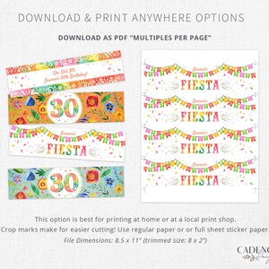 Printable Water Bottle Labels, Fiesta Water Bottle Labels, 30th ...